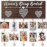 Nana's Brag Board Grandma Gifts Christmas Gifts for Grandma Picture Frame, Birthday Nana Gift from Grandchildren Granddaughter Grandkids Photo Holder, Grandmother Gift Gigi Hanging Xmas Card Holder