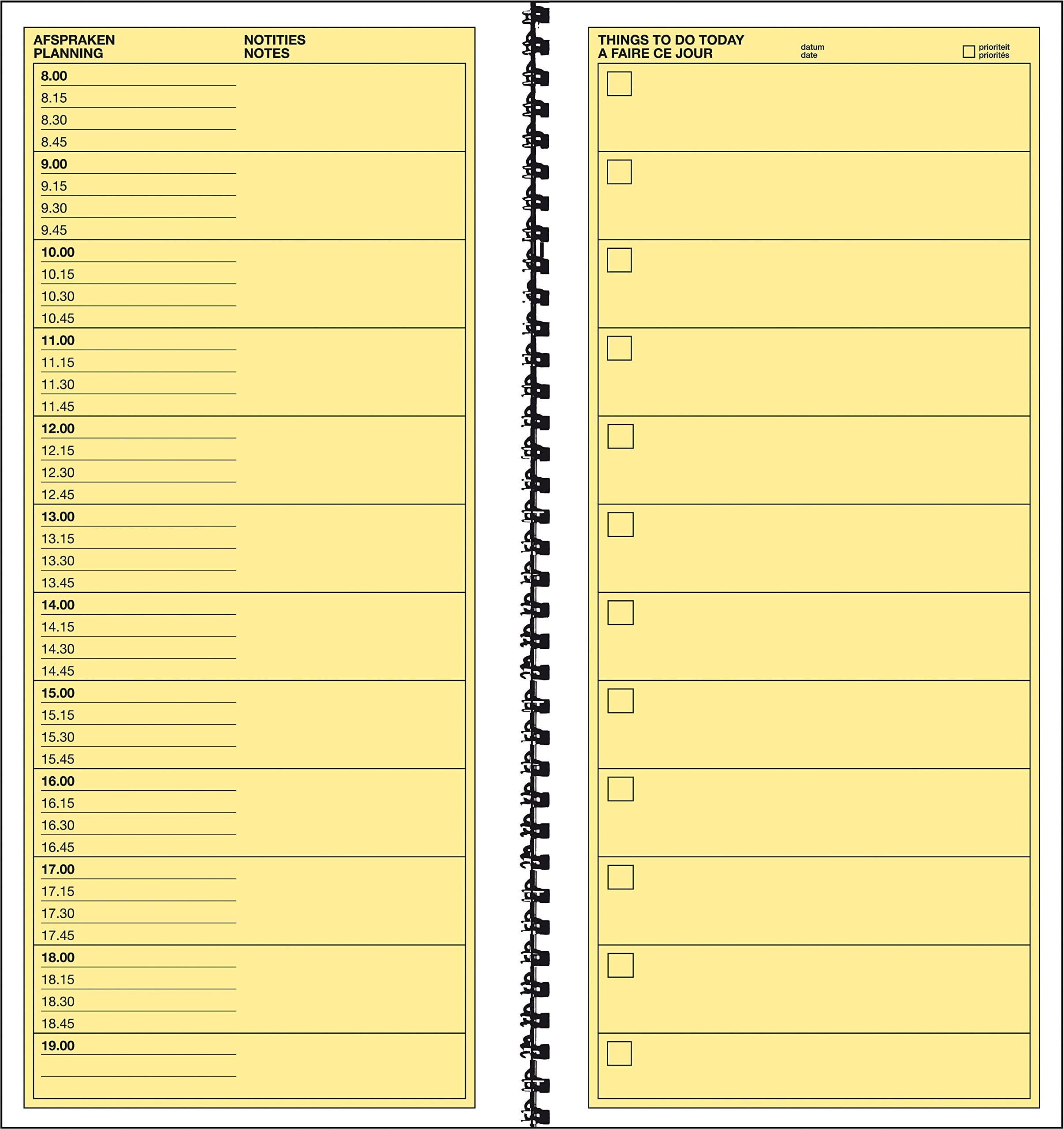 Sigel Expres "Things to Do Today" 30200 Daily Agenda with Spiral Binder 297 x 140 mm (In Dutch)