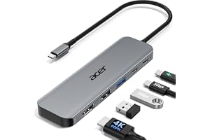Acer USB C Hub, 5-in-1 USBC to HDMI Adapter with 4K@60Hz for Laptop/Mac | USBC Splitter Docking Station with HDMI 2.0, 100W PD, USB-C, USB-A 3.0 & USB-A 2.0 Data Ports for iPad Pro, iPhone 17 Pro Max