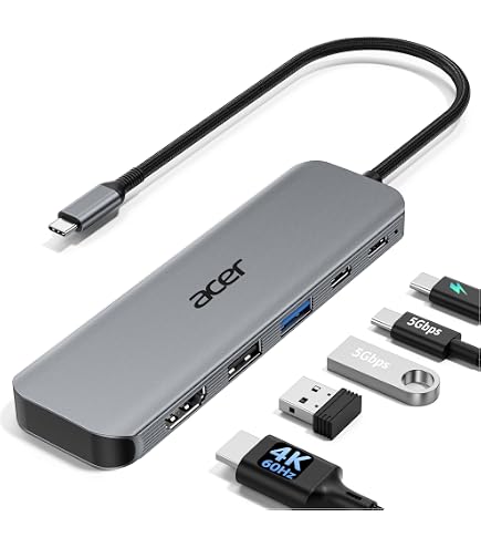 Hub USB-C 6-in-1 Lemorele 4K HDMI | Multiporta USB 3.0 SD MicroSD Alluminio Nero Per Mac