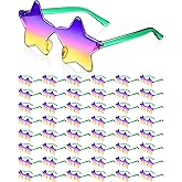 Sherr 48 Pairs Rimless Sunglasses Neon Party Supplies Colorful Glasses Plastic Sunglasses for Women Men Adults Party Favor