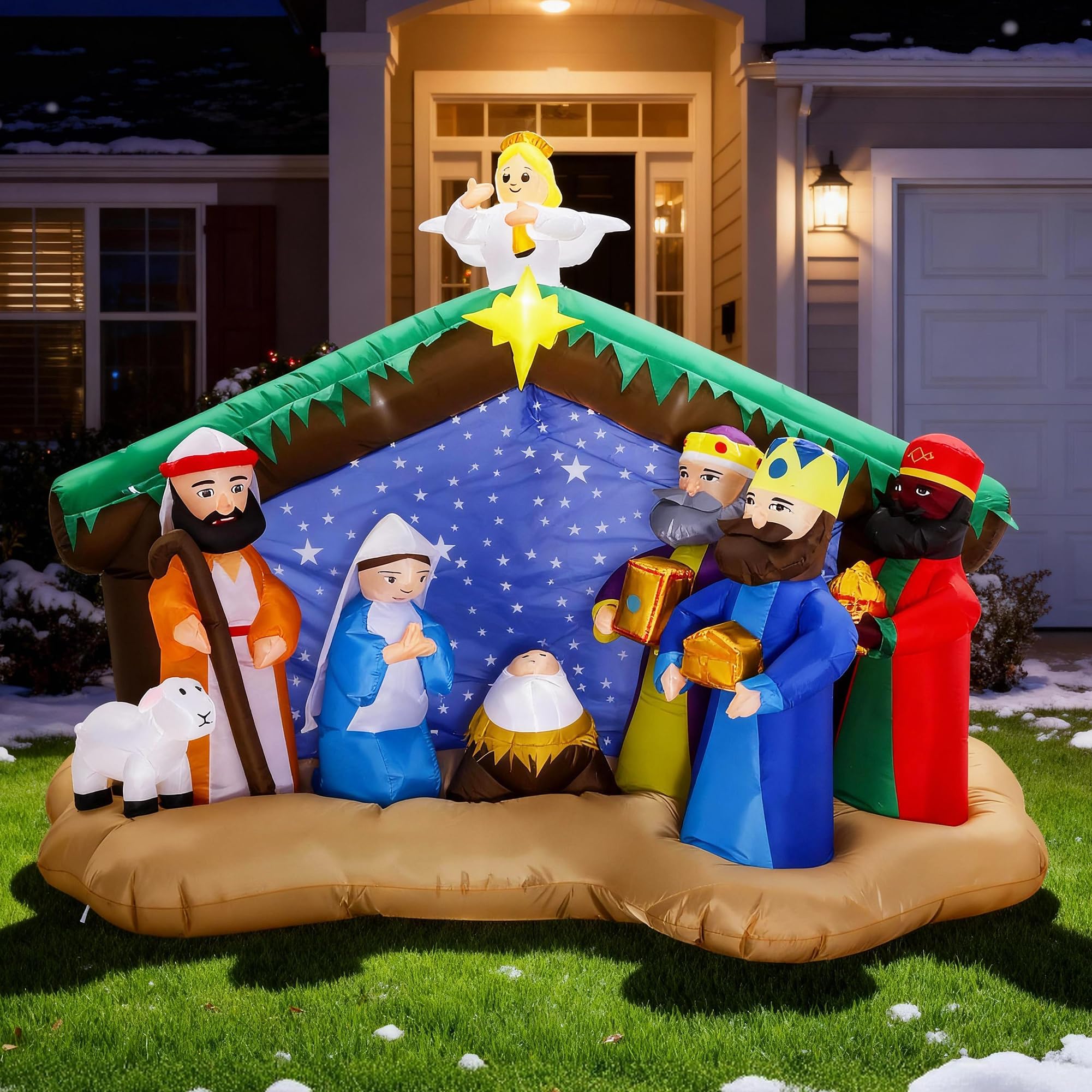 Photo 1 of *USED*
8 FT Christmas Inflatables Nativity Scene Outdoor Decorations, Christmas Blow Up Yard Decorations Nativity Sets for Garden Lawn Xmas Decor