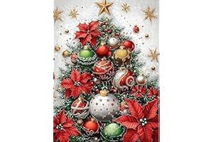 VIGEGU Christmas Stamped Cross Stitch Kits for Beginner, Xmas Tree Needlepoint Counted Cross Stitch Embroidery Kits for Adults,Winter 11CT Dimensions Counted Cross Stitch Patterns Arts Craft Kits 12x16 in
