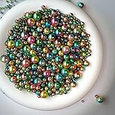 Chuxin 1000PCS Assorted Pearls Beads No Holes, 3-10mm Pearl Beads, Loose Bead Without Holes, Highlight Craft Pearls for DIY, Table Scatter, Wedding, Birthday Party, Home Decoration, Pink/Green