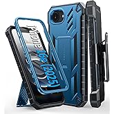 FNTCASE for iPhone 16e Phone Case: Military Grade [Built-in Screen Protector] [Belt-Clip & Kickstand] Matte Drop Proof Protection Cover | Rugged Shockproof TPU Protective Sturdy Cases 2025 - Blue