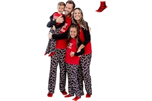 PATPAT Family Christmas Pjs Matching Sets Holiday Jammies Sleepwear Christmas Pajamas for Family Xmas Outfits with Socks