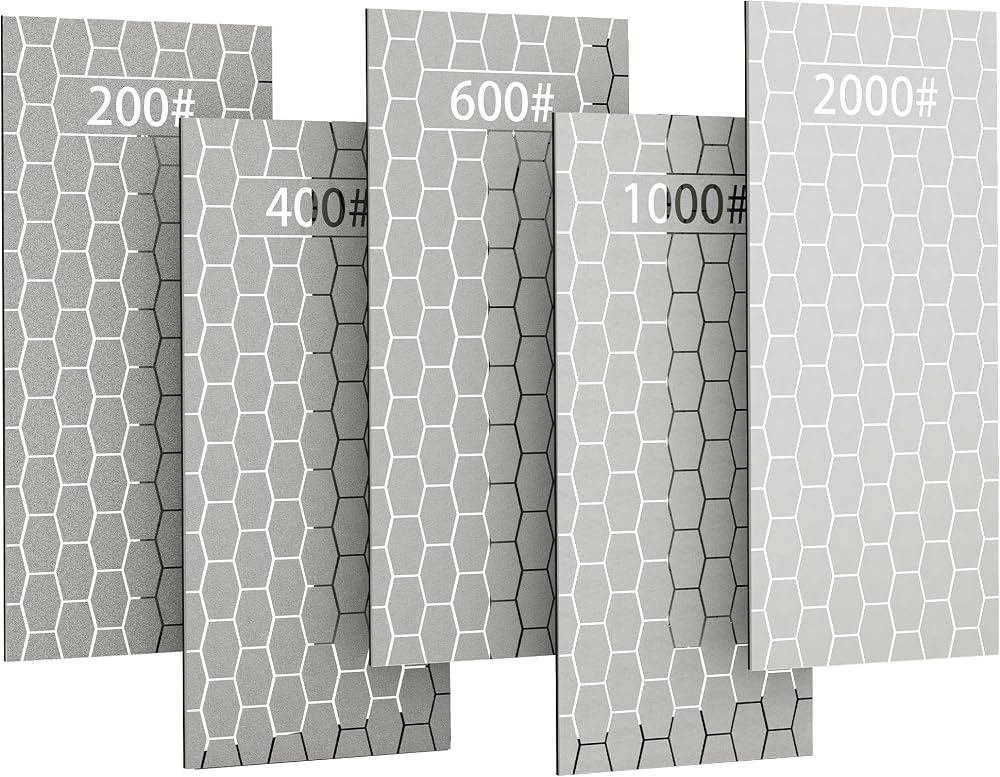 CWOVRS Diamond Sharpening Stones 5-Piece Honeycomb Surf 200/400/600/1000/2000