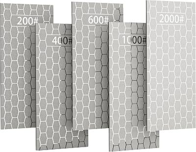CWOVRS Diamond Sharpening Stones 5-Piece Honeycomb Surf 200/400/600/1000/2000