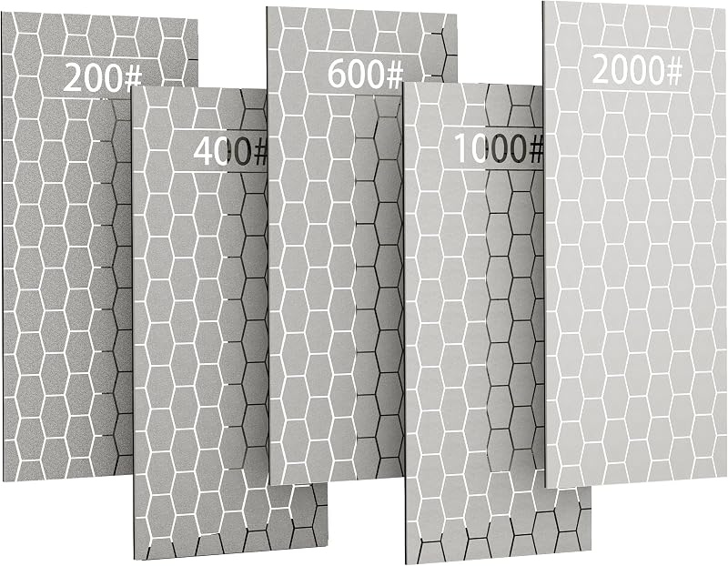 CWOVRS Diamond Sharpening Stones 5-Piece Honeycomb Surf 200/400/600/1000/2000