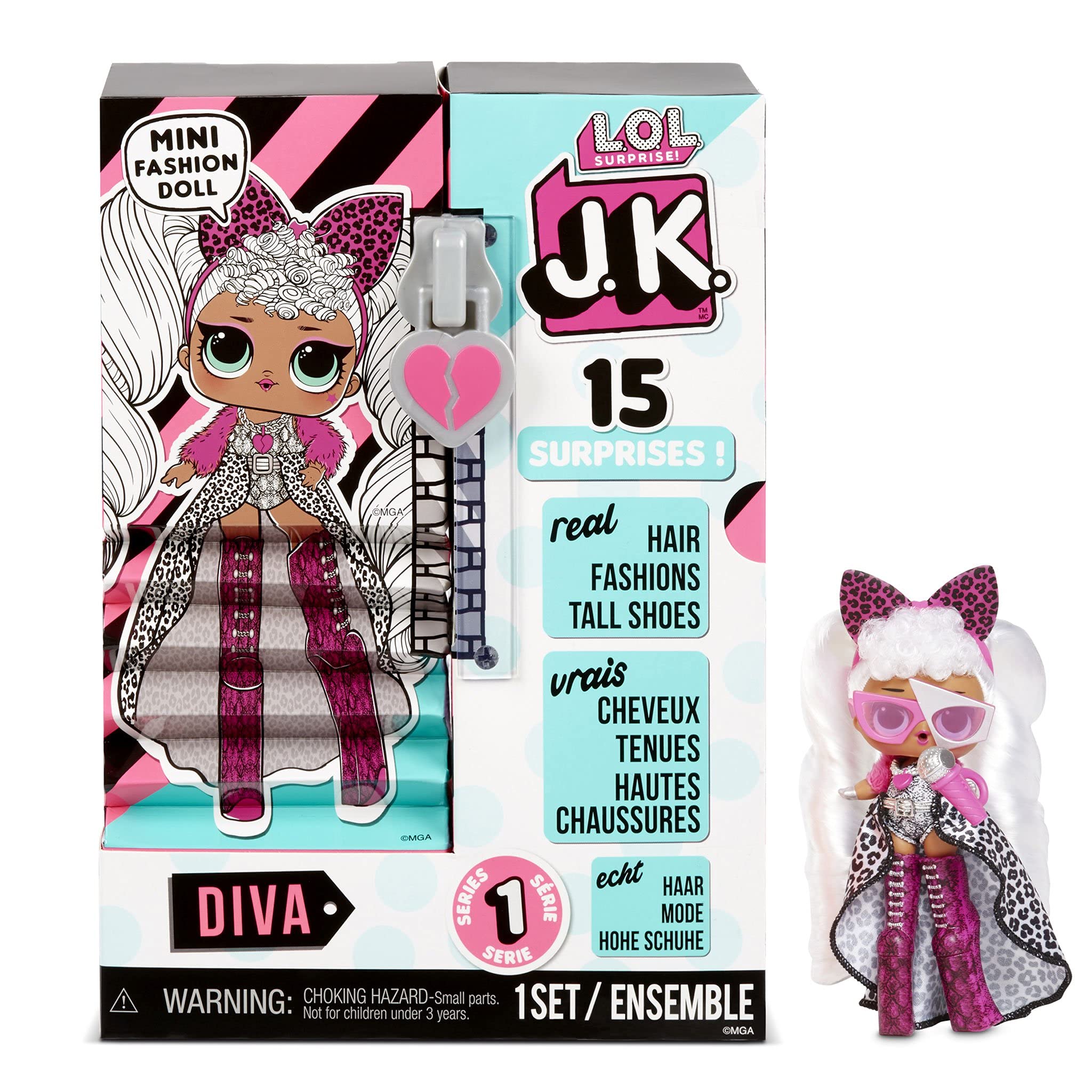 LOL Surprise JK Mini Fashion Doll - 15 Surprises, Clothing & Accessories - For Ages 6 Years & Up - Collectible - Diva