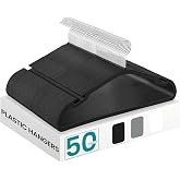 SONGMICS Plastic Hangers 50 Pack, Space-Saving Coat Hangers, 16.4 Inches | Heavy-Duty Hangers, Wide Shoulder Notches, Pant Bar, 360&deg; Swivel Hook, Ink Black, BREANNA Collection UCRP060B01