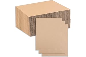 BOARDS+ Premium 8x10 Corrugated Cardboard Sheets (Pack of 50) – Durable, Eco-Friendly, and Versatile – Perfect for Mailing, Arts & Crafts