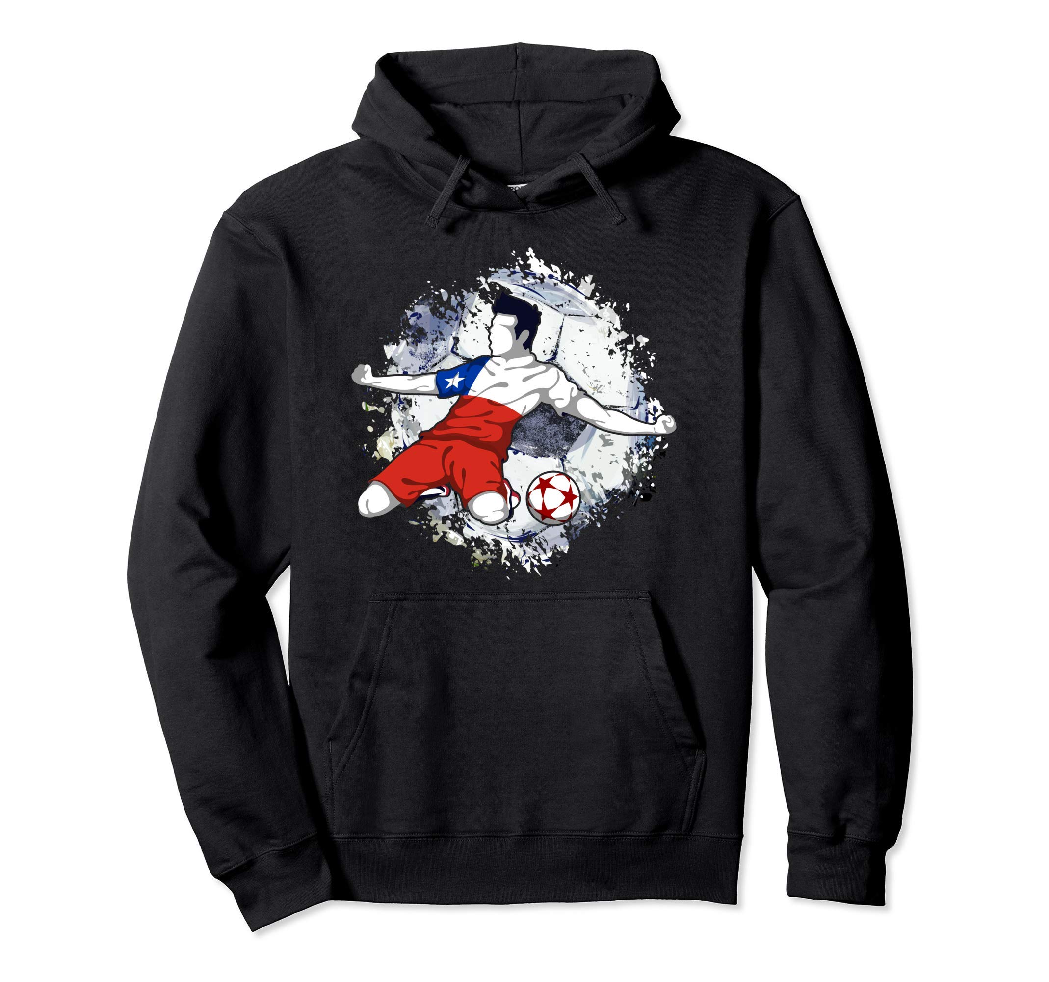 Chile Soccer Chilean National Flag Proud Football Striker Pullover Hoodie