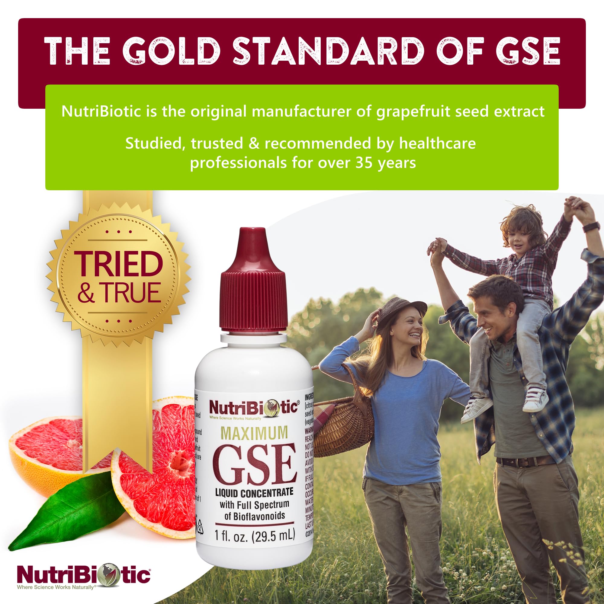 NutriBiotic – Maximum GSE, 1 Oz Liquid | Grapefruit Seed Extract Premium Concentrate with Bioflavonoids | Highly Potent, Vegan, Gluten Free & Non-GMO