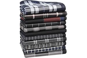 HOULIFE Men’s Handkerchiefs, Black Cotton Handkerchiefs for Men, 17x17 11 Pcs