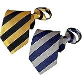 Lovacely Zipper Ties for Men, 3.15 Inch Classic Woven Silk Zip Necktie Pre-tied Paisley Various Designs Zipper Neck Tie