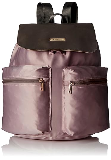 Caprese Alistair Womens Backpack (Peach and Brown)