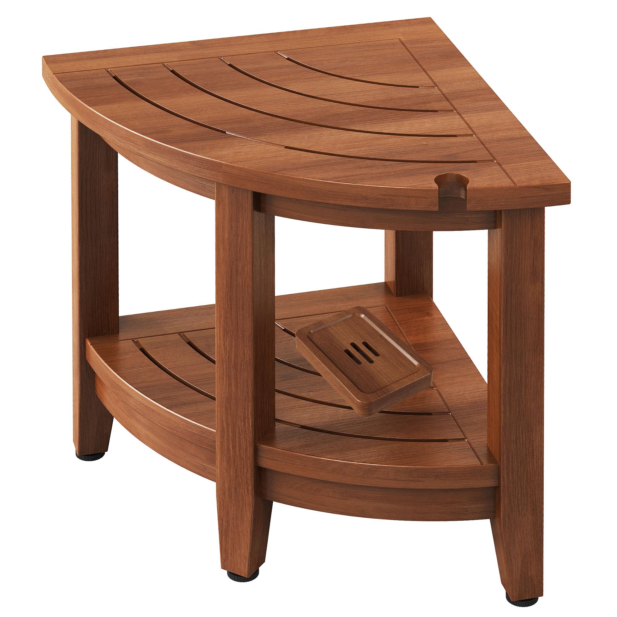 Jekruiet Teak Shower Bench for Corner, 18 inch Shower Chair Stool for ...