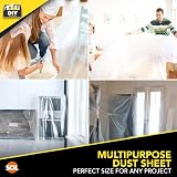SOL 4 Pack Dust Sheets 3.6m x 2.7m Large Clear Plastic Sheets view 6