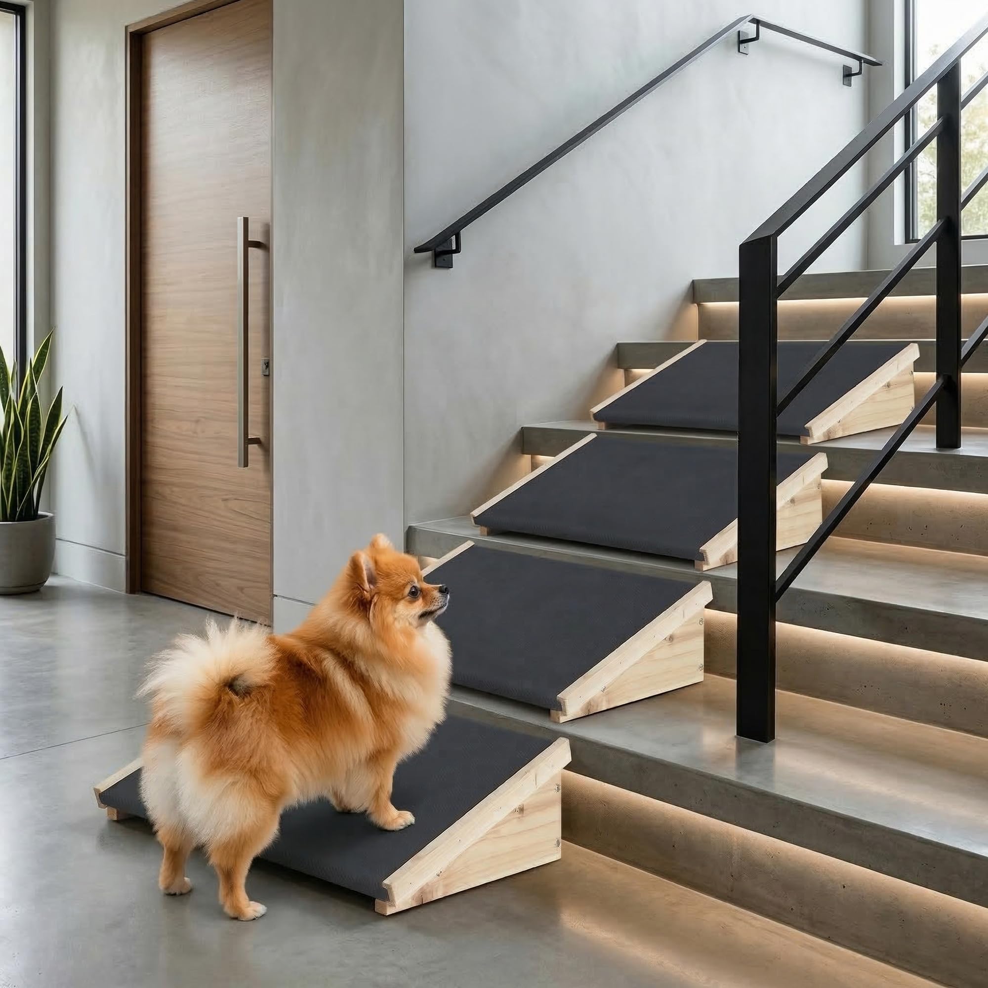 Photo 1 of beeNbkks Dog Ramp for Stairs, Non-Slip Rubber Pet Ramps for Small Medium Dogs Cats, Gentle Slope Step and Stair Assist for Senior or Injured Pets