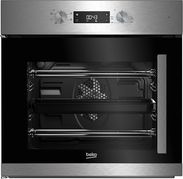 BEKO BIF22300XL Left Hand Opening Electric Builtin Fan Single Oven Stainless Steel Amazon.co