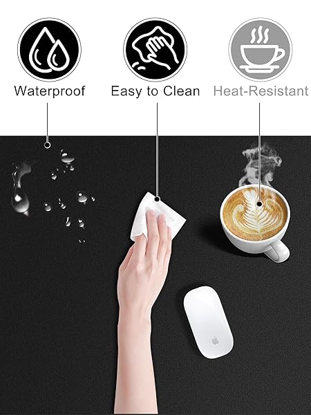 TOPMADE MOUSE PAD WITH 15W WIRELESS CHARGING, REMOVABLE 8-DIGIT SOLAR CALCULATOR, EXACT LARGE DESK PAD, WATERPROOF MOUSEPAD HOME OFFICE DESK MAT (INCLUDES 20W PD POWER ADAPTER & 6.56FT WOVEN CABLE)