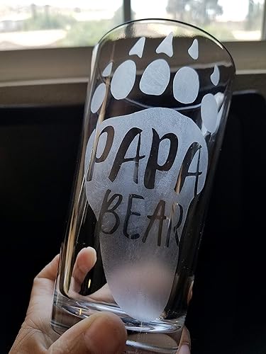 papa bear beer glass