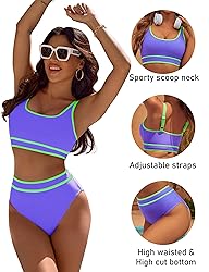 BMJL Women's High Waisted Bikini Sets Sporty Two
