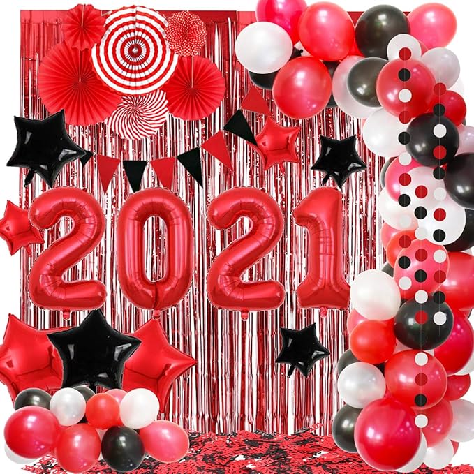 2021 Red Balloons Arch Set for Graduation