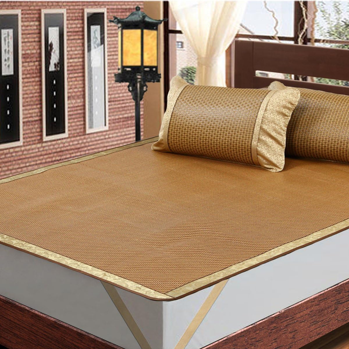 Classical Synthetic Rattan Summer Sleeping Mat Set (Twin)