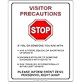 FCD Labels 19-002 COVID-19 - Visitor Precautions. Safety Sign (8x10)