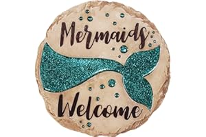 Spoontiques - Garden Décor -Mermaids Welcome Stepping Stone - Decorative Stone for Garden