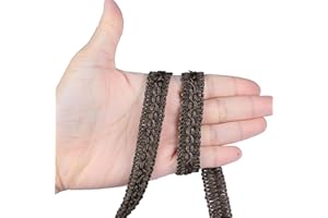 BEL AVENIR Gimp Braid Trim Cord 1.6 cm/0.63 inch Wide, 10 Yard Handmade Polyester Basic Trim, Fabric Trim for Upholstery, Sewing, Curtains, DIY Costumes, Slipcover, Home Deco (Coffee, 10 Yard)