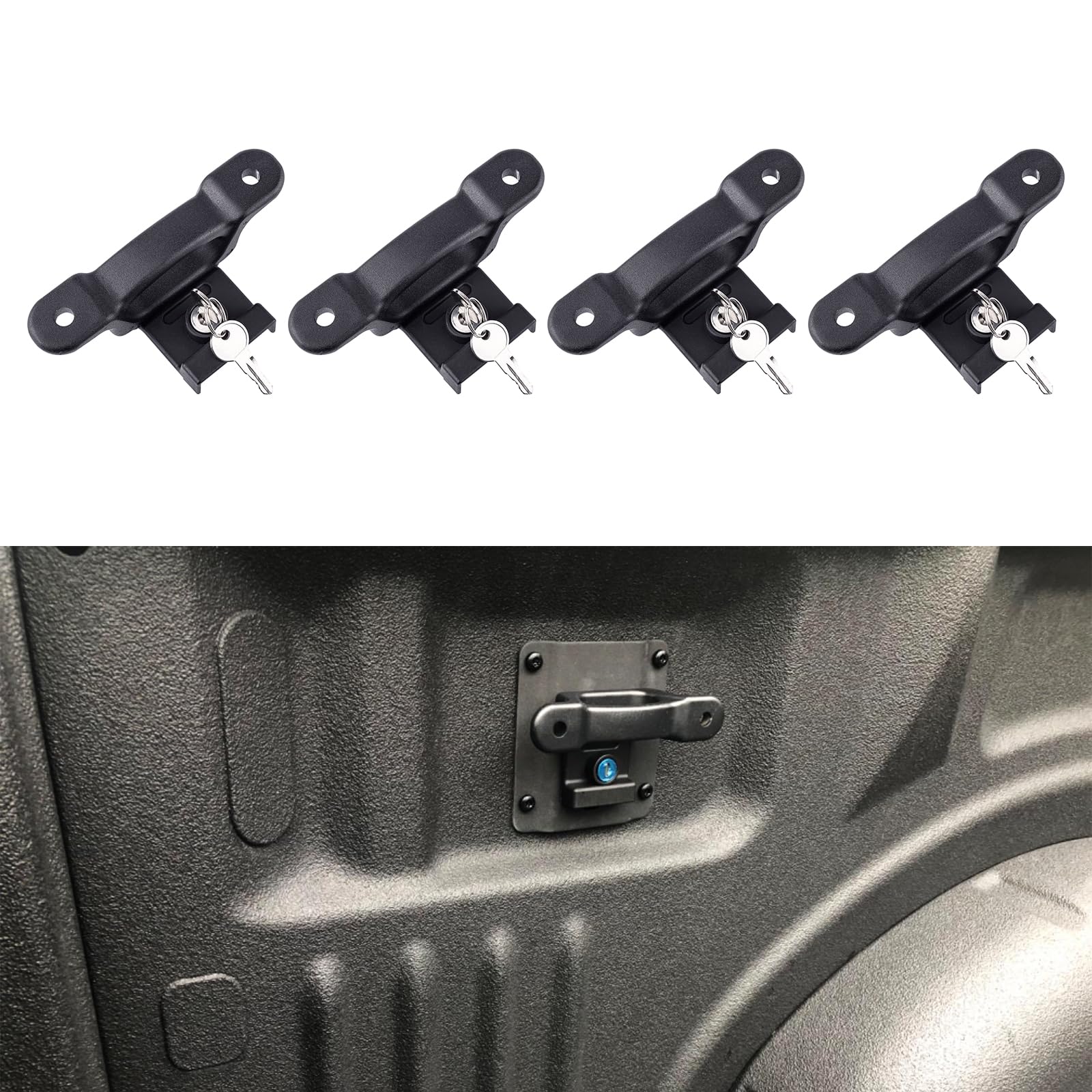 Photo 1 of 4Pcs Truck Bed Tie Down Anchors Boxlink Cleats Compatible with Ford F150 F250 F350 & Raptor 2015-2024 2025