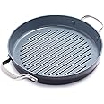 GreenPan Valencia Pro Hard Anodized Induction Safe Healthy Ceramic Nonstick, Grill Pan, 11", Gray