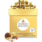 Ferrero Rocher, Premium Milk Chocolate Hazelnut, Individually Wrapped, 18-Count Gift Box, 7.9 oz