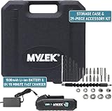 MYLEK 18V Cordless Drill Set with 29pc Kit and Case view 3