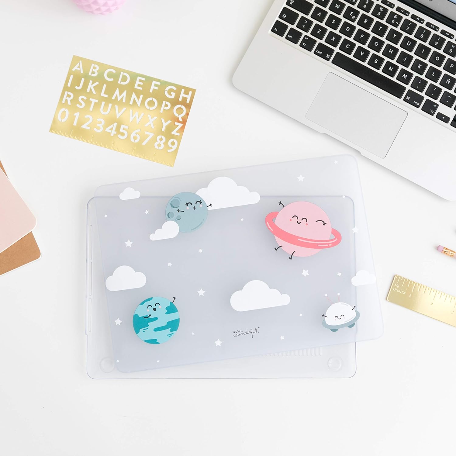 Mr Wonderful Wondee Case for Laptop Pro 13.3 Inches (2016) Transparent with Planets Design, Plants, Macbook Pro 2016 13,3" - Image 4
