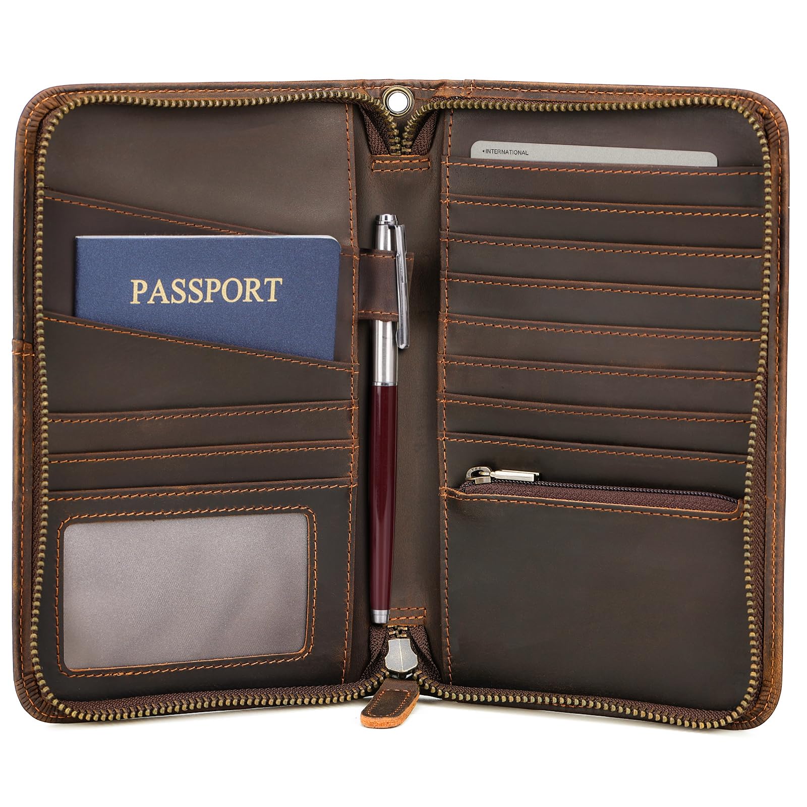 Polare Full Grain Leather Travel Passport Holder RFID Blocking
