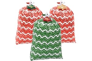 YALTOON Large Christmas Gift Bags, 3 Oversized Christmas Bags 44"x 36" Jumbo Gift Bags for Huge Big Gifts Wrapping Kids Bicycle Bike, Xmas Santa Holiday Gift Bags, Large Plastic Gift Bags for Presents