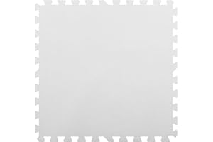 INCSTORES Flooring Inc's 1/2" Soft Non-Toxic Baby Play Mat, Toddler Playmat, Colorful Puzzle PlayMat, Floor Mats for Kids & Babies, EVA Foam Interlocking Tiles for Nursery & Playroom | White, 4 Tiles, 16 Sq/Ft