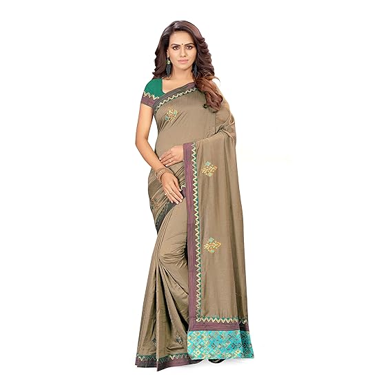 Shaily Womens Embroidered Silk Blend Saree(Shilpa2561sssr06_perent_Black)