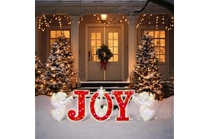 JECTIVS Christmas Joy Nativity Scene Yard Sign with LED String Light Decorations Large Xmas Nativity Lawn Religious Scenes Yard Signs with Stakes for Christmas Eve Night Holiday Xmas Home Outdoor Garden Decor