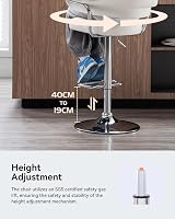 HNNHOME Modern Emper Padded Swivel Faux Leather Bar Stool Cream view 5