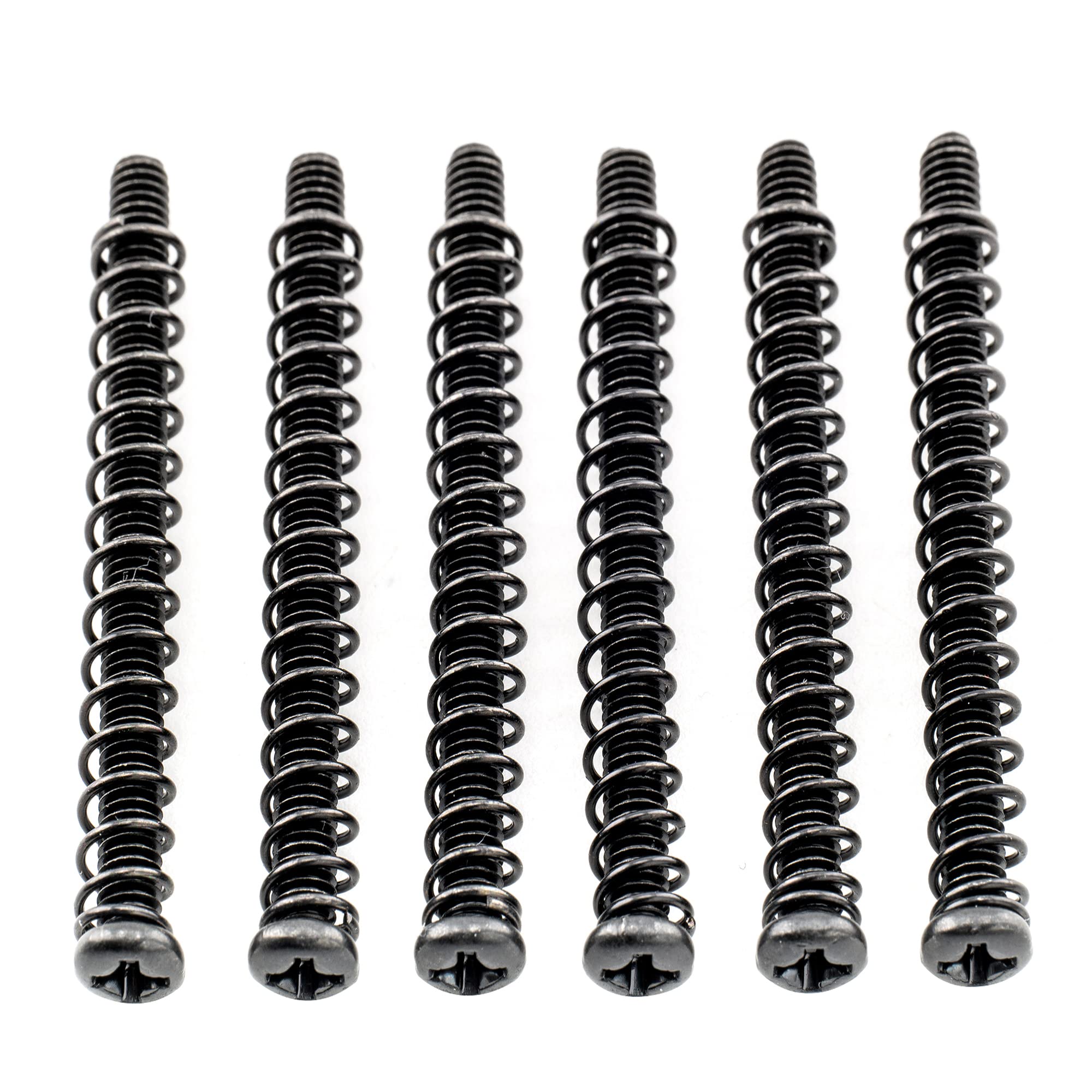 Musiclily Pro Metric M3X40mm Steel Saddle Intonation Screws and Springs Set for Imported Electric Bass Bridge, Black (Set of 6)
