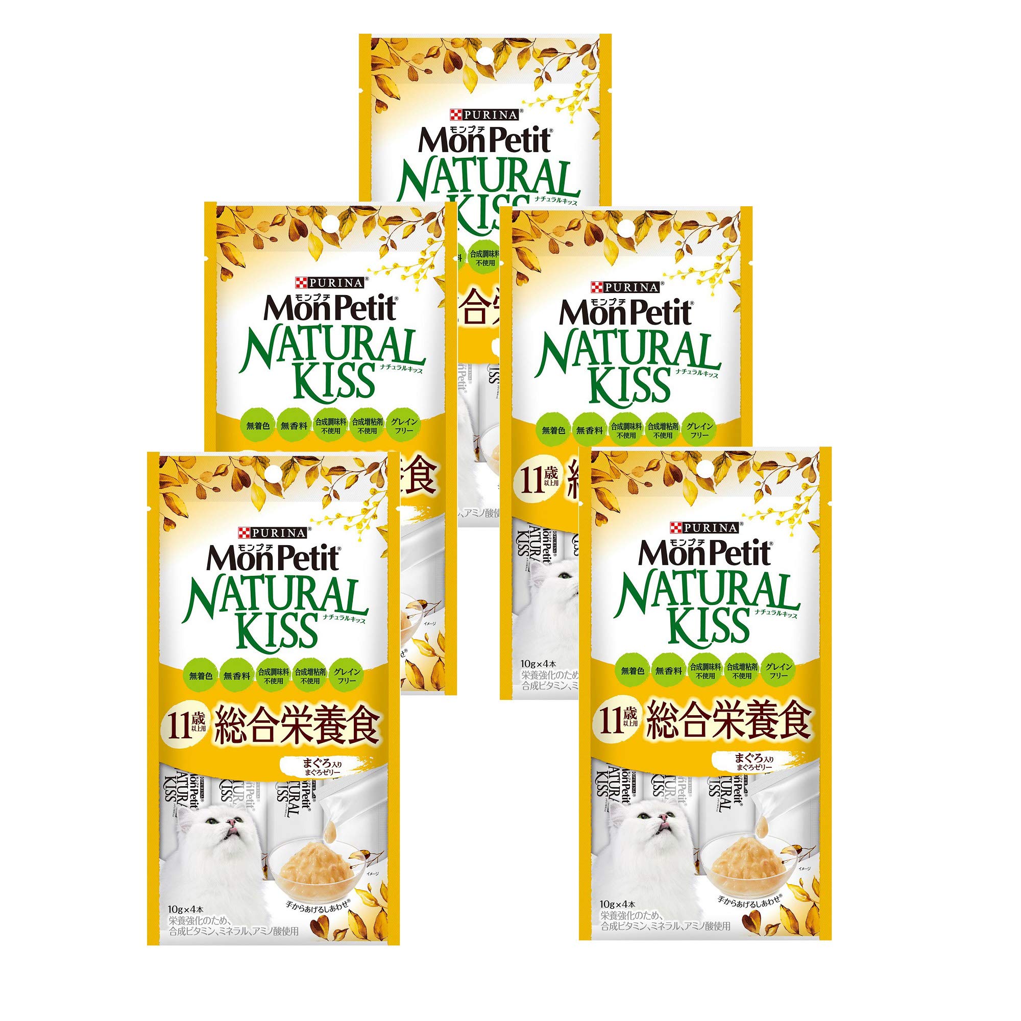 モンプチ ナチュラルキッス 猫用おやつ 11歳以上用総合栄養食 まぐろ入りまぐろゼリー (10g x 4本)×5袋 (まとめ買い)商品画像
