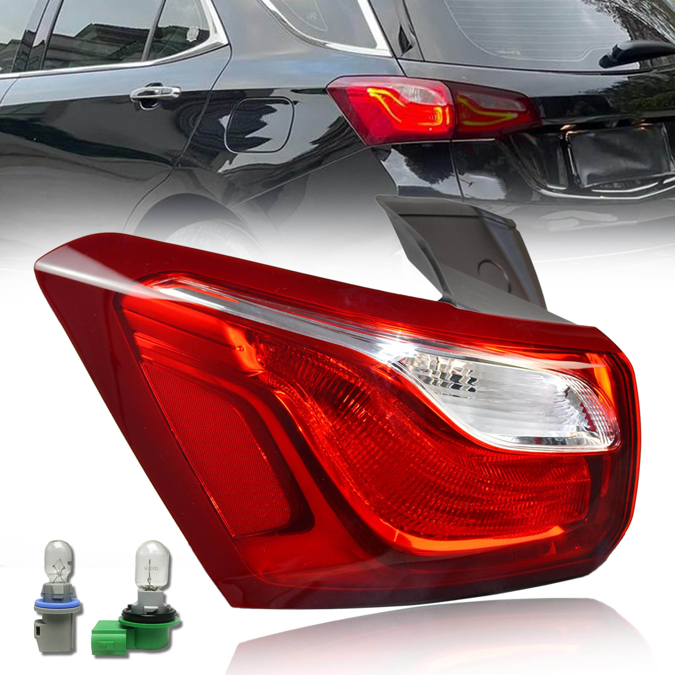 Photo 1 of BOGYL Tail Light Assembly Compatible with Chevy Equinox 2018 2019 2020 Left Driver Side Outer Taillight Halogen Type Replace 84769835 (Non-LED)