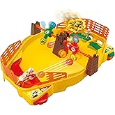 EPOCH Games Super Mario Fire Mario Stadium, Tabletop Skill and Action Game with Collectible Super Mario Action Figures