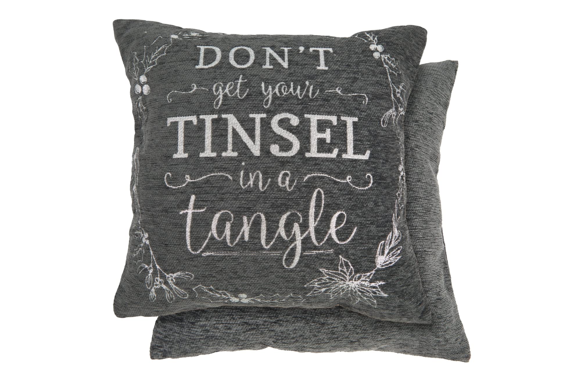 Emma Barclay Tinsle in a Tangle - Cushion Cover in Grey - 17x17 (43x43cm)