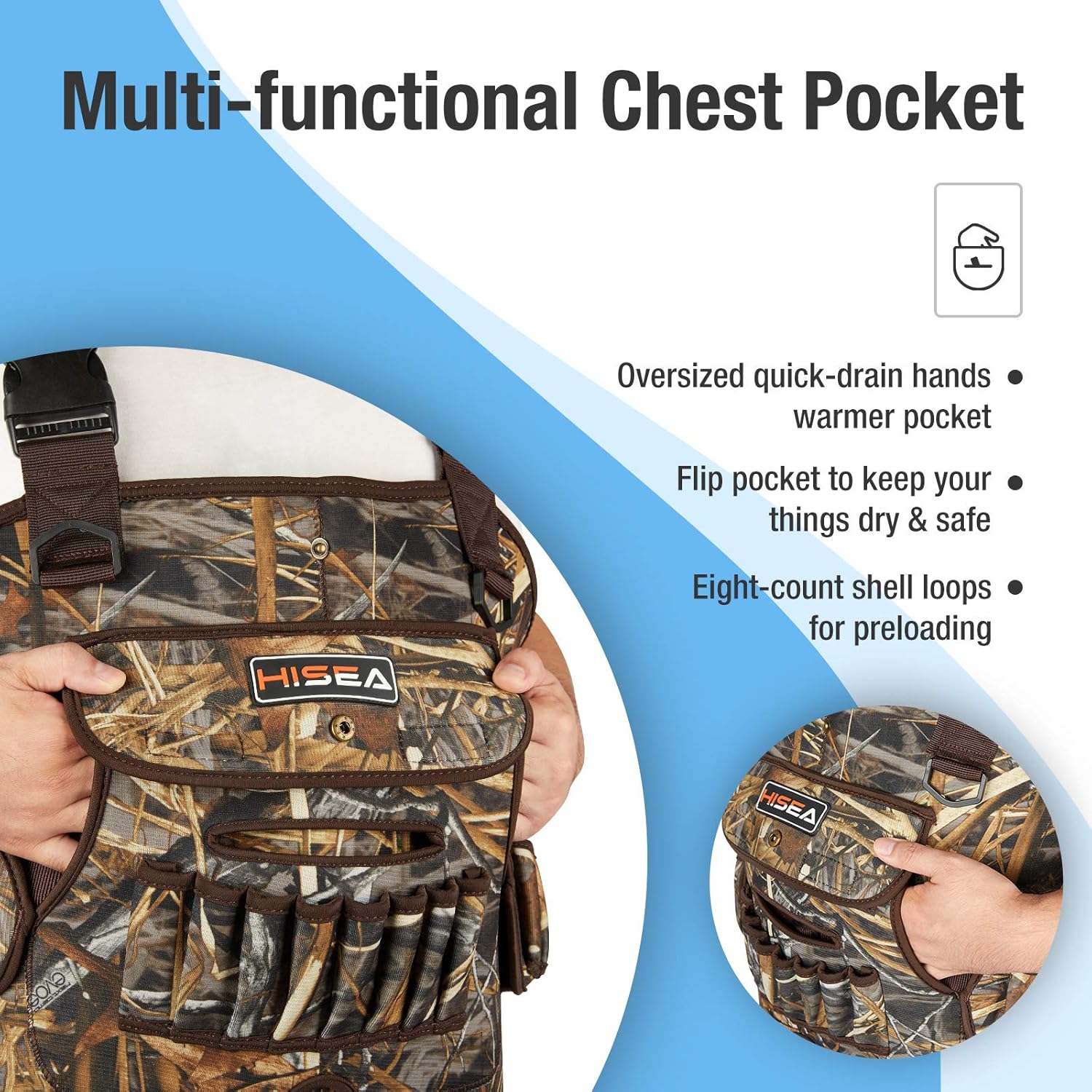 HISEA Hunting Chest Waders for Men with 800G Insulated Boots Waterproof Neoprene Bootfoot Waders : Clothing